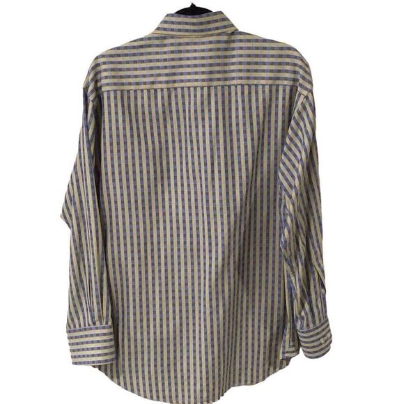 Men’s Shirt, VLuxe Mens Shirt, size L, 34/35 sleeves, yellow and blue stripe - Picture 3 of 5